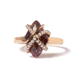 14K Rose Gold 1/5 Cttw Diamond Wrapped 15x15 MM Purple Amethyst Cocktail Ring (G-H Color, SI1-SI2 Clarity)-3 thumbnail 4