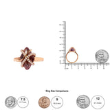 14K Rose Gold 1/5 Cttw Diamond Wrapped 15x15 MM Purple Amethyst Cocktail Ring (G-H Color, SI1-SI2 Clarity)-4 thumbnail 5