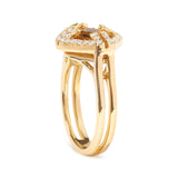 14K Yellow Gold Marquise-Cut Yellow Citrine and 1/3 Cttw Diamond Halo Cocktail Ring (G-H Color, SI1-SI2 Clarity) - Size 7-3 thumbnail 4