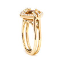14K Yellow Gold Marquise-Cut Yellow Citrine and 1/3 Cttw Diamond Halo Cocktail Ring (G-H Color, SI1-SI2 Clarity) - Size 7-3