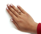 14K Yellow Gold Marquise-Cut Yellow Citrine and 1/3 Cttw Diamond Halo Cocktail Ring (G-H Color, SI1-SI2 Clarity) - Size 7-2 thumbnail 3