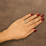 10K Yellow Gold Plated Sterling Silver 1/4 Cttw Diamond Chevron and Rope Band Ring-2 thumbnail 3