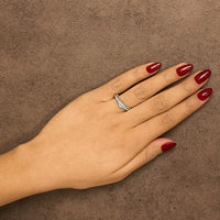 10K Yellow Gold Plated Sterling Silver 1/4 Cttw Diamond Chevron and Rope Band Ring