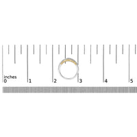10K Gold Plated Sterling Silver 1/3 Cttw Tri-Color Chevron Diamond Stackable Ring
