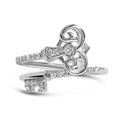 925 sterling silver key and keyhole ring with small round diamond stones