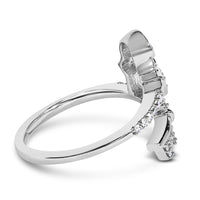 Sterling Silver 1/6 Cttw Key and Keyhole Diamond Ring