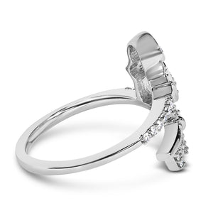 Sterling Silver 1/6 Cttw Key and Keyhole Diamond Ring-1