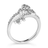 Sterling Silver 1/6 Cttw Key and Keyhole Diamond Ring-3 thumbnail 4