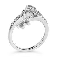 Sterling Silver 1/6 Cttw Key and Keyhole Diamond Ring