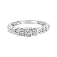 10K Gold 1/2 Cttw Diamond Three Stone Ring