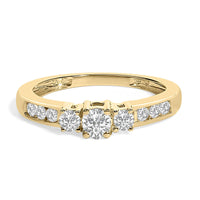 10K Gold 1/2 Cttw Diamond Three Stone Ring