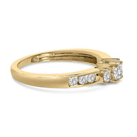 10K Gold 1/2 Cttw Diamond Three Stone Ring
