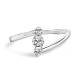 10K Gold 1/4 Cttw Lab Grown Diamond Vertical Three Stone Ring-1 thumbnail 2