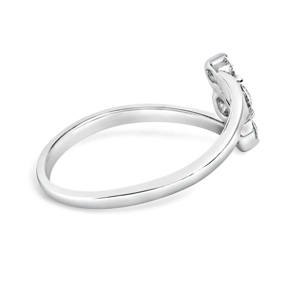 10K Gold 1/4 Cttw Lab Grown Diamond Vertical Three Stone Ring