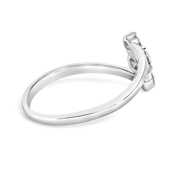 10K Gold 1/4 Cttw Lab Grown Diamond Vertical Three Stone Ring