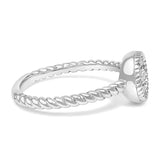 Sterling Silver 1/4 Cttw Diamond Floral Round Braided Ring-1 thumbnail 2