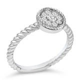 Sterling Silver 1/4 Cttw Diamond Floral Round Braided Ring-3 thumbnail 4