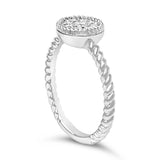 Sterling Silver 1/4 Cttw Diamond Floral Round Braided Ring-4 thumbnail 5