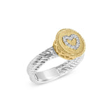 18K Yellow Gold Plated .925 Sterling Silver Diamond Heart Ring with Satin Finish (I-J Color, SI1-SI2 Clarity)-2 thumbnail 3