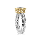 18K Yellow Gold Plated .925 Sterling Silver Diamond Heart Ring with Satin Finish (I-J Color, SI1-SI2 Clarity)-3 thumbnail 4