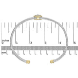 18K Yellow Gold Plated .925 Sterling Silver Diamond Accent  and Fleur Di Lis Medallion Bangle Bracelet (I-J Color, SI1-SI2 Clarity) - 7.25 Inches-3 thumbnail 4