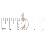 Rose Gold Plated .925 Sterling Silver 1/10 Cttw Diamond Floral Hoop Earrings (I-J Color, SI1-SI2 Clarity)-4 thumbnail 5