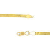 Unisex Solid 14K Gold 2.8mm Imperial Herringbone Chain Necklace-1 thumbnail 2
