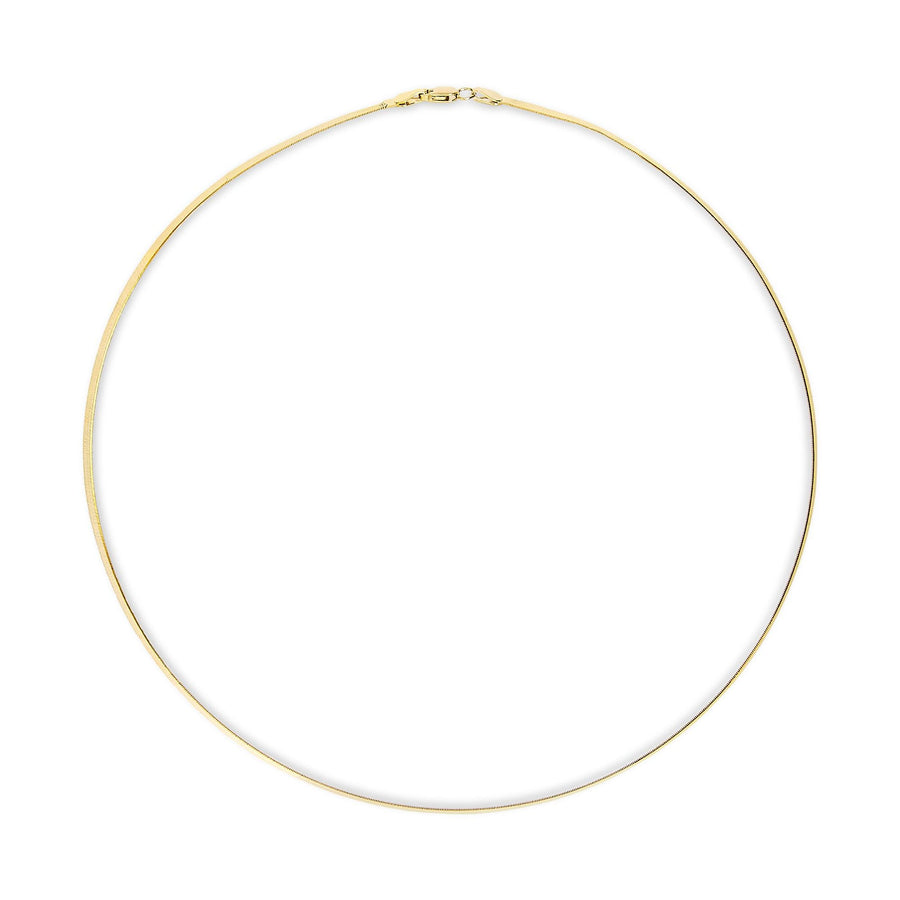 Unisex Solid 14K Gold 2.8mm Imperial Herringbone Chain Necklace