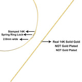 Unisex Solid 14K Gold 2.8mm Imperial Herringbone Chain Necklace-4 thumbnail 5
