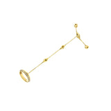 14K yellow gold bracelet hand chain with round diamond stones thumbnail 1