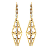 14K Yellow Gold 5/8 Cttw Diamond Geometrical Pillar Drop and Dangle Earrings (G-H Color, SI1-SI2 Clarity)