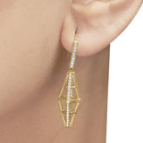 14K Yellow Gold 5/8 Cttw Diamond Geometrical Pillar Drop and Dangle Earrings (G-H Color, SI1-SI2 Clarity)-2 thumbnail 3