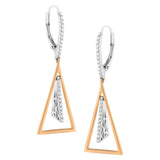 14K Rose and White Gold 3/8 Cttw Diamond Windchime Drop and Dangle Earring (G-H Color, SI1-SI2 Clarity)-1 thumbnail 2