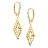 14K Yellow Gold 3/8 Cttw Double Triangle Drop and Dangle Diamond Earrings (G-H Color, SI1-SI2 Clarity)-1 thumbnail 2