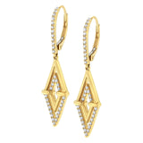 14K Yellow Gold 3/8 Cttw Double Triangle Drop and Dangle Diamond Earrings (G-H Color, SI1-SI2 Clarity)-3 thumbnail 4