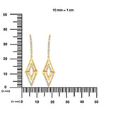 14K Yellow Gold 3/8 Cttw Double Triangle Drop and Dangle Diamond Earrings (G-H Color, SI1-SI2 Clarity)-4 thumbnail 5