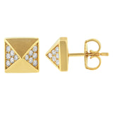 14K Yellow Gold 1/4 Cttw Diamond Pyramid Stud Earring (G-H Color, SI1-SI2 Clarity)-1 thumbnail 2
