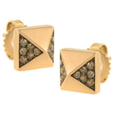 14K Rose Gold 1/4 Cttw Brown Diamond Pyramid Stud Earring (Brown Color, SI1-SI2 Clarity)-3 thumbnail 4