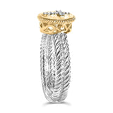 18K Yellow Gold Plated .925 Sterling Silver Diamond Cross Ring with Satin Finish (I-J Color, SI1-SI2 Clarity)-4 thumbnail 5