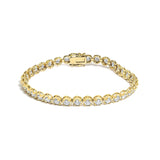14K Yellow Gold 5.0 Cttw Diamond Scalloped Link Tennis Bracelet-0 thumbnail 1