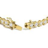 14K Yellow Gold 5.0 Cttw Diamond Scalloped Link Tennis Bracelet-1 thumbnail 2
