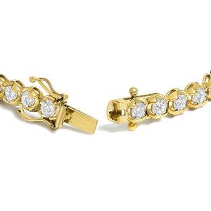 14K Yellow Gold 5.0 Cttw Diamond Scalloped Link Tennis Bracelet-1