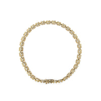 14K Yellow Gold 5.0 Cttw Diamond Scalloped Link Tennis Bracelet