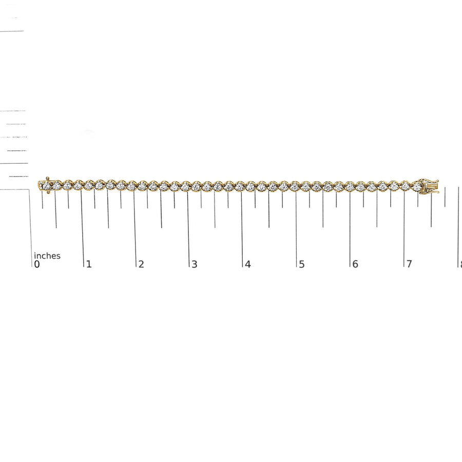 14K Yellow Gold 5.0 Cttw Diamond Scalloped Link Tennis Bracelet
