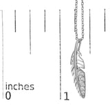14K White Gold Diamond Accent Feather Pendant Necklace-4 thumbnail 5