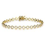 Yellow Gold Vermeil 1/4 Cttw Diamond  Geometric Link Bracelet-0 thumbnail 1