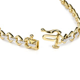 Yellow Gold Vermeil 1/4 Cttw Diamond  Geometric Link Bracelet-1 thumbnail 2