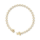 Yellow Gold Vermeil 1/4 Cttw Diamond  Geometric Link Bracelet-3 thumbnail 4