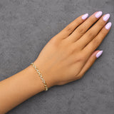 Yellow Gold Vermeil 1/4 Cttw Diamond  Geometric Link Bracelet-2 thumbnail 3
