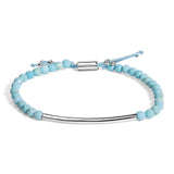 Sterling Silver Turquoise Beads Station Bracelet with Bolo Clasp-0 thumbnail 1